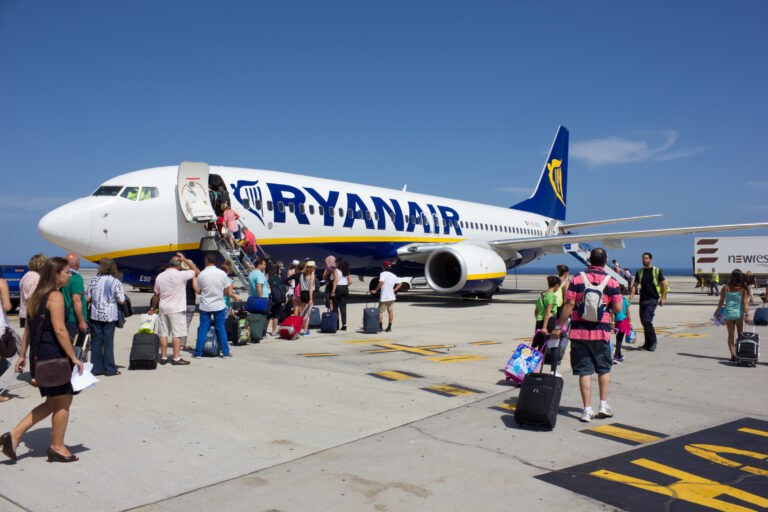 Tenerife,-,July,16,,2014:,Passengers,Boarding,Ryanair,Flight,,On