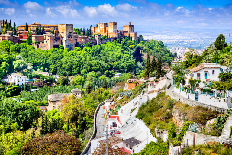 Granada,,Spain.,Famous,Alhambra,Seen,From,Sacromonte,,Nasrid,Emirate,Fortress,