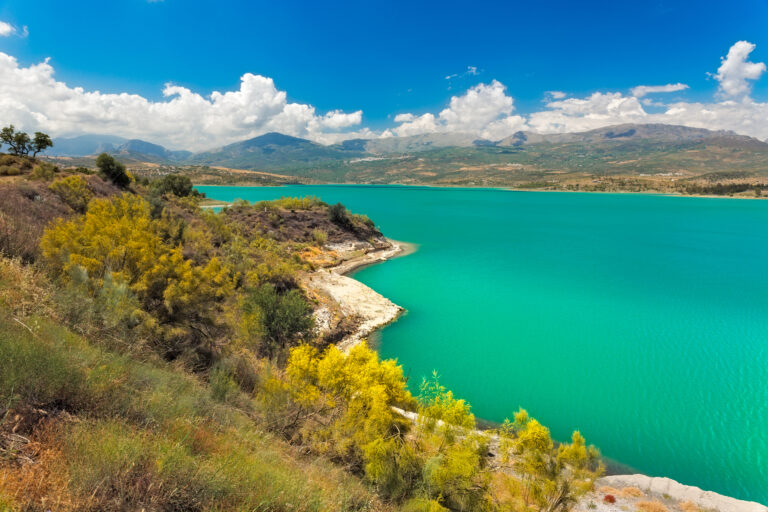 Lake,Vinuela,At,A,Sunny,Day,,Andalusia,,Spain